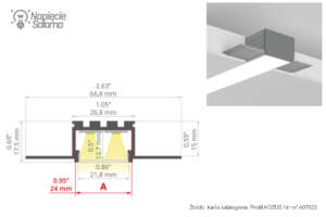 Instalacja elektryczna w łazience - oświetlenie - profil LED zlicowany z sufitem