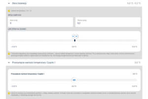 Ustawienia zaawansowane termostatu Smart-Home thermoBox Blebox (korekta temperatury i ustawienie histerezy)