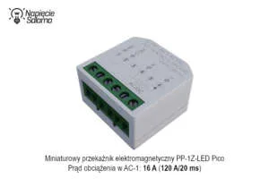 Przekaźnik dopuszkowy PP 1Z LED Pico Miniaturowy przekaźnik elektromagnetyczny dopuszkowy PP 1Z LED Pico do montażu w puszce instalacyjnej, odporny na prądy rozruchowe obciążeń LED