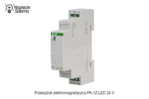 Przekaźnik instalacyjny PK 1Z LED 24 V Przekaźnik elektromagnetyczny instalacyjny PK 1Z LED 24 V montowany na szynie TH35, przeznaczony do sterowania obciążeniami LED z dużymi prądami rozruchowymi