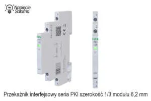Przekaźnik interfejsowy PKI 6,2 mm montaż TH35 Wąski przekaźnik interfejsowy serii PKI o szerokości 6,2 mm, montowany na szynie TH35, do separacji sygnałów sterujących w rozdzielnicy