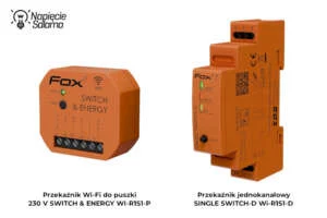 Przekaźniki Wi-Fi FOX WI-R1S1-P i WI-R1S1-D do sterowania odbiornikami i zarządzania energią w instalacji PV