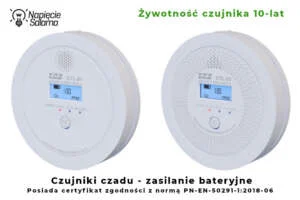 Czujka czadu F&F CTL 01 i CTL 02, okres eksploatacji i żywotność sensora tlenku węgla do 10 lat