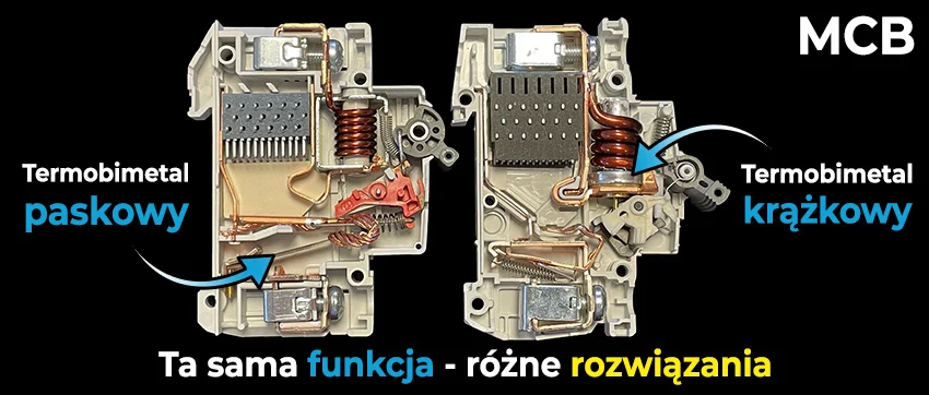 Termobimetal paskowy czy krążkowy? Dwie koncepcje realizacji wyzwalacza przeciążeniowego w wyłącznikach nadprądowych MCB