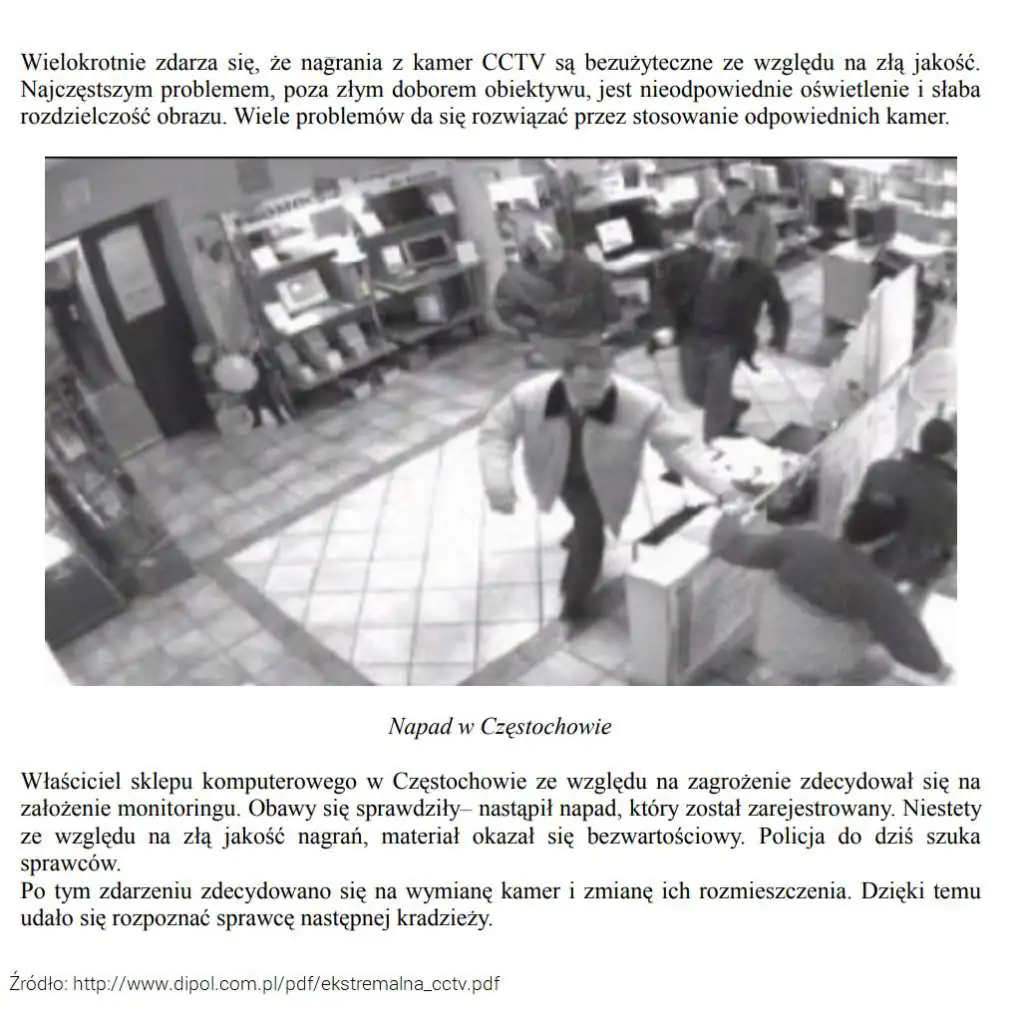 Czy jakość nagrań CCTV jest ważna? Przykład nagrania z kamery monitoringu CCTV