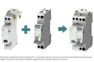 Przeciwpożarowy detektor iskrzenia 1-16A 230V dla wył. nadprąd. 1+N (koniecznie o szerokości 1 modułu) Siemens 5SM6011-2