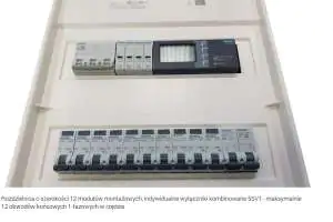 Rozdzielnica z jednomodułowymi wyłącznikami różnicowonadprądowymi Siemens wyłączniki serii 5SV1