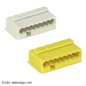 Szybkozłączka Wago jasnoszara 243-308 i żółta 243-508