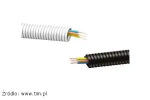 Rura elektroinstalacyjna z wprowadzonymi przewodami typu H07v-U (LgY) Rura karbowana RKGL 16 lub 20 z wyprowadzonymi przewodami H07v-U (LgY) o przekrojach 1,5 mm2