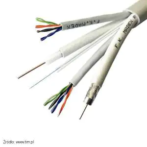 Przewód multiparowy MULTILINK 2xSAT-75 RG6 1,05/4,8 2xU/UTP 4x2x24AWG kat.5e FTTH 2J Przewód multiparowy MULTILINK produkcji Madex