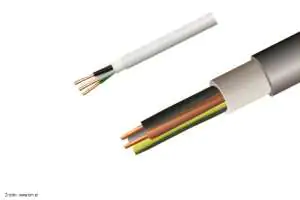 Instalacja elektryczna - przewód bezhalogenowy typu NHXMH-J Bezhalogenowy przewód typu NHXMH-J używany w instalacji elektrycznej