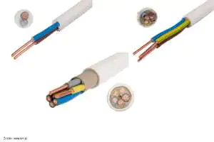 Instalacja elektryczna - przewód okrągły typu YDY Przewód okrągły YDY używany w instalacji elektrycznej