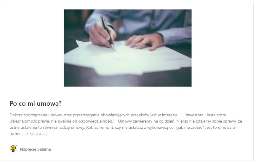 Po co mi umowa? Projekt instalacji powinien być poprzedzony zawarciem umowy