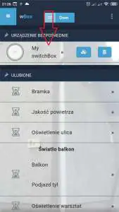 Kliknij nazwę urządzenia aby przejść do szczegółów System Inteligentnego Domu Blebox - aplikacja wBox