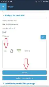 Wybierz sieć do której chcesz połączyć urządzenie Blebox System Inteligentnego Domu Blebox - aplikacja wBox