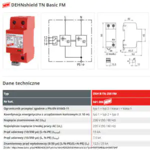 Ogranicznik przepięć Dehnshield TN Basic FM 941206 Dehn Ogranicznik przepięć Dehnshield TN Basic FM 941206 Dehn