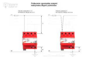 Podłączenie ogranicznika przepięć - maksymalna długość przewodów