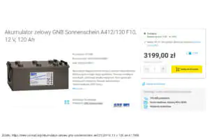 Akumulator Sonnenschein A412/120A NGA4120120HS0CA Akumulator Sonnenschein A412/120A NGA4120120HS0CA do przetwornicy napięcia