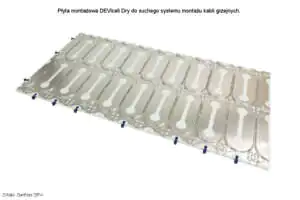 Płyty montażowe DEVIcell Dry do suchego lub mokrego montażu kabli grzejnych Kable grzejne można układać w płytach montażowych DEVIcell Dry