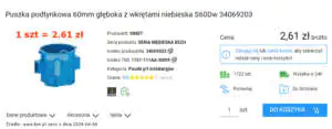 Puszka podtynkowa 60mm głęboka z wkrętami niebieska S60Dw 34069203 Simet Puszka do elektroniki podtynkowa 60mm głęboka z wkrętami niebieska S60Dw 34069203