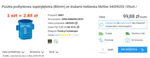 Puszka podtynkowa super głęboka (80mm) ze śrubami niebieska S60Gw 34009203 Simet Puszka do elektroniki podtynkowa super głęboka (80mm) ze śrubami niebieska S60Gw 34009203
