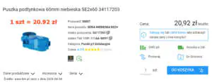 Puszka podtynkowa 60mm niebieska SE2x60 34117203 Simet Puszka do elektroniki podtynkowa 60mm niebieska SE2x60 34117203