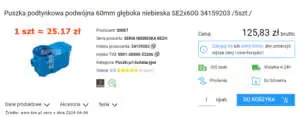 Puszka podtynkowa podwójna 60mm głęboka niebieska SE2x60G 34159203 Simet Puszka do elektroniki podtynkowa podwójna 60mm głęboka niebieska SE2x60G 34159203