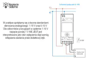 Zegar sterujący 1-10V - schemat podłączenia 